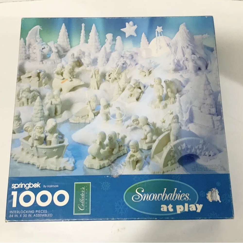 Springbok By Hallmark Snowbabies At Play 1000 Piece Jigsaw Puzzle UNCOUNTED